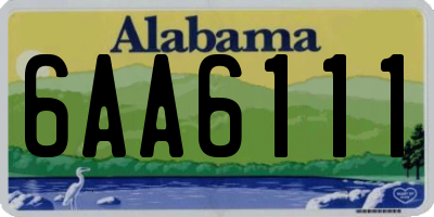 AL license plate 6AA6111