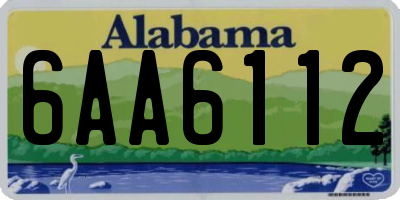 AL license plate 6AA6112