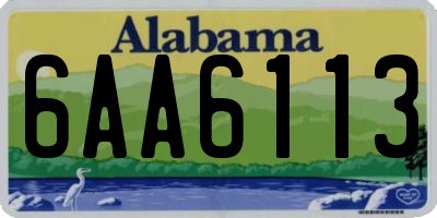 AL license plate 6AA6113