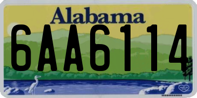 AL license plate 6AA6114