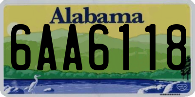 AL license plate 6AA6118