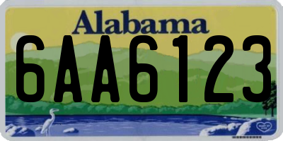 AL license plate 6AA6123