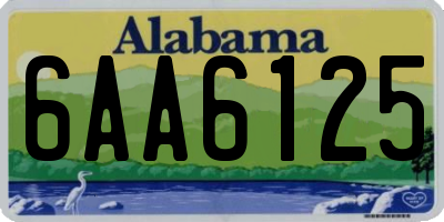 AL license plate 6AA6125