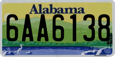 AL license plate 6AA6138