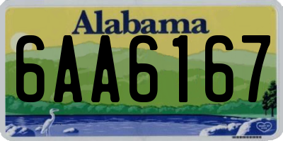 AL license plate 6AA6167