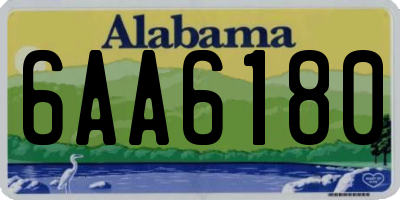 AL license plate 6AA6180
