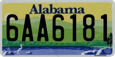 AL license plate 6AA6181