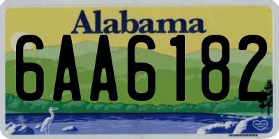 AL license plate 6AA6182
