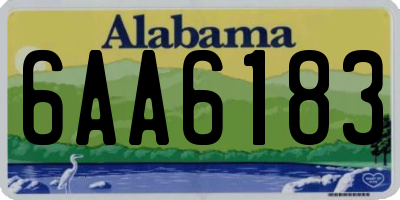 AL license plate 6AA6183