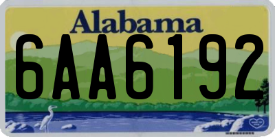 AL license plate 6AA6192