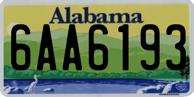 AL license plate 6AA6193