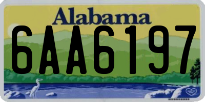 AL license plate 6AA6197