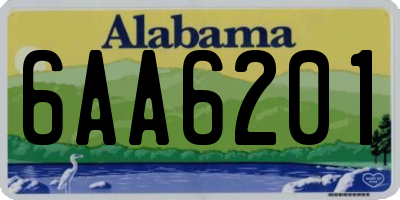 AL license plate 6AA6201