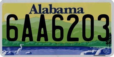 AL license plate 6AA6203