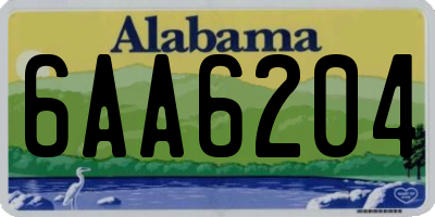 AL license plate 6AA6204