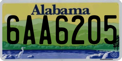 AL license plate 6AA6205