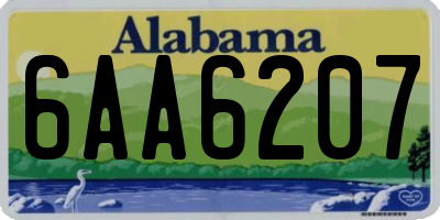 AL license plate 6AA6207