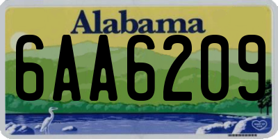 AL license plate 6AA6209