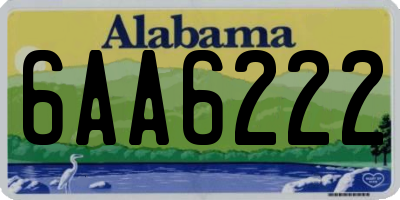 AL license plate 6AA6222