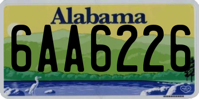 AL license plate 6AA6226