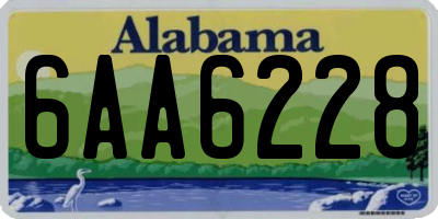AL license plate 6AA6228