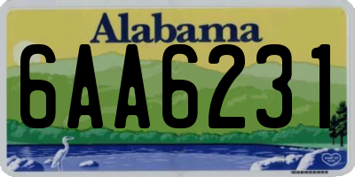 AL license plate 6AA6231