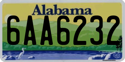 AL license plate 6AA6232