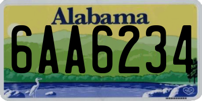 AL license plate 6AA6234