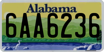 AL license plate 6AA6236