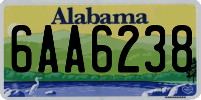AL license plate 6AA6238