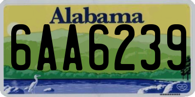 AL license plate 6AA6239