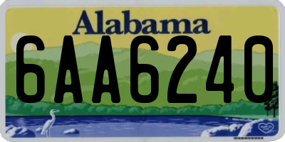AL license plate 6AA6240