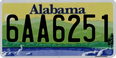 AL license plate 6AA6251
