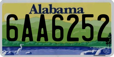 AL license plate 6AA6252