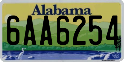 AL license plate 6AA6254