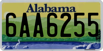 AL license plate 6AA6255