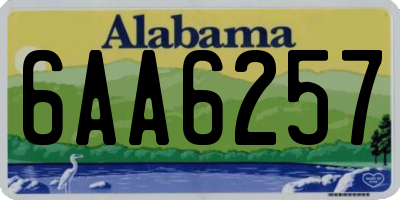 AL license plate 6AA6257