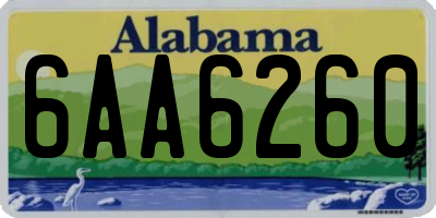 AL license plate 6AA6260