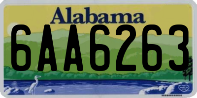 AL license plate 6AA6263