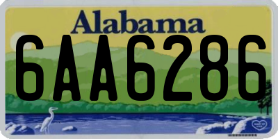AL license plate 6AA6286