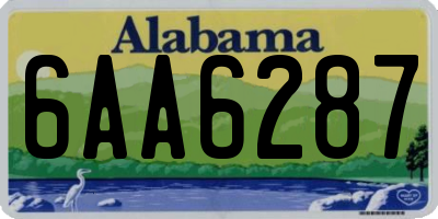 AL license plate 6AA6287