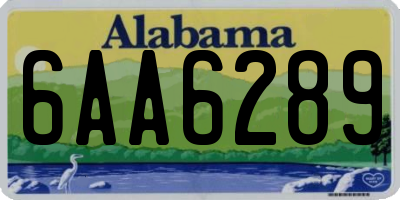 AL license plate 6AA6289
