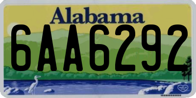 AL license plate 6AA6292