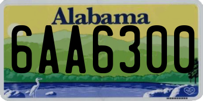 AL license plate 6AA6300