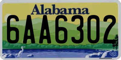 AL license plate 6AA6302