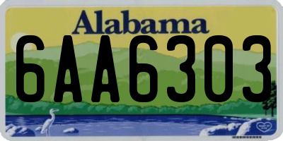 AL license plate 6AA6303