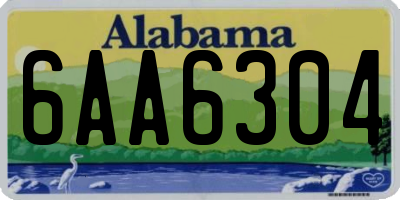 AL license plate 6AA6304
