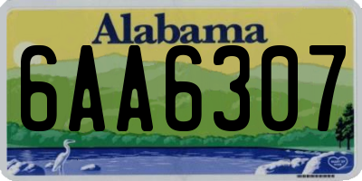 AL license plate 6AA6307
