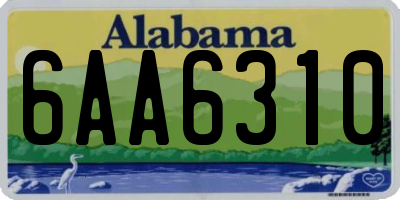 AL license plate 6AA6310