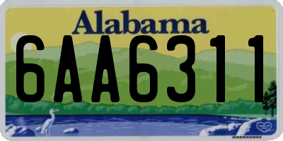 AL license plate 6AA6311